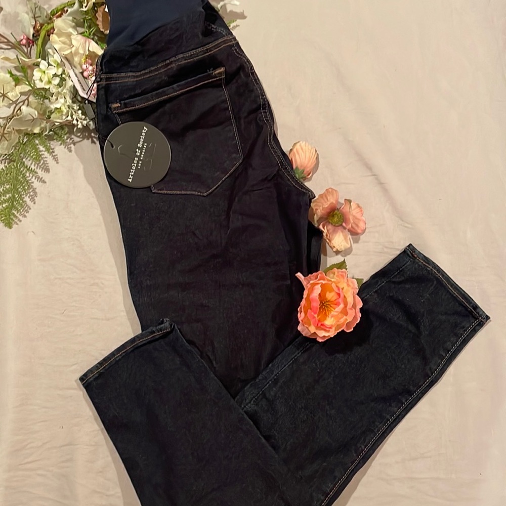 Maternity Jeans Articles of Society High Rise  Denim Blue Skinny Leg 26